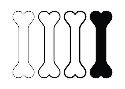 Dog Bone and Paw Icon Set &ndash; Pet Care, Puppy Nutrition & Animal Vector Collection