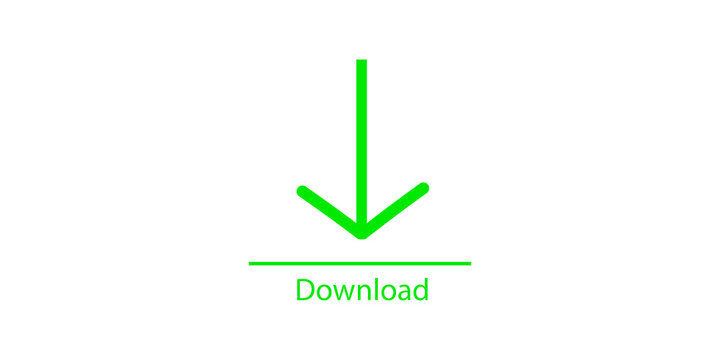 Green download arrow icon with text