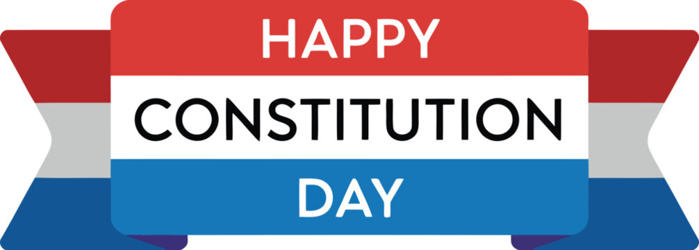 Happy Constitution Day Celebration Ribbon Graphic