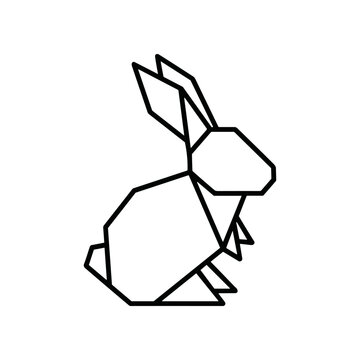 Geometric polygonal rabbit figure design.