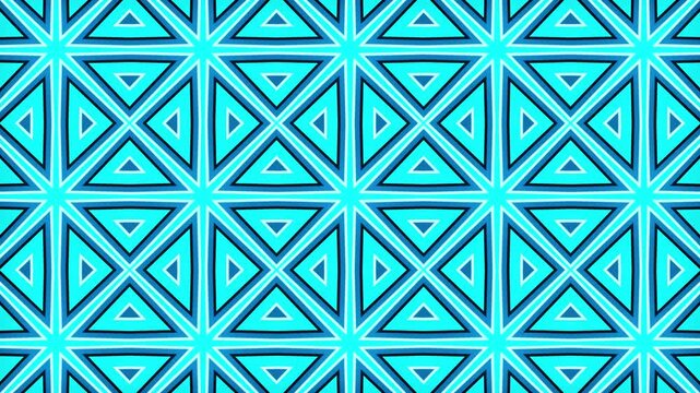 Colourful psychedelic kaleidoscope neon mirrored loop background. Vibrant symmetrical flowers geometric shape animated. Honeycomb cell structure. Hexagonal forming a shapes creating fractal sacred.