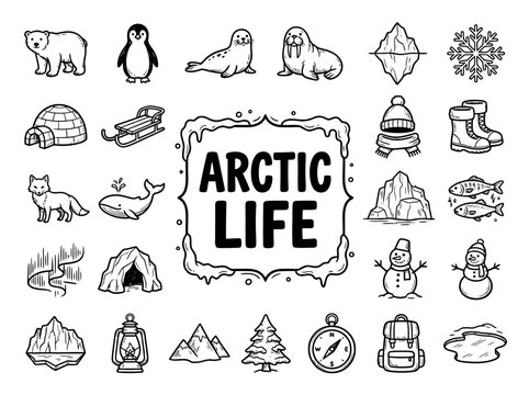 Arctic Life Animals and Symbols.
