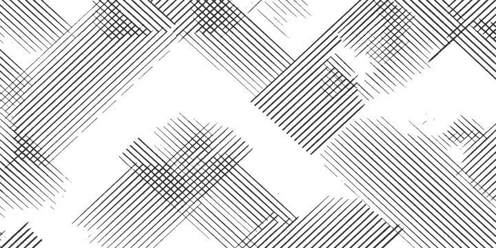 Abstract hand drawn crosshatch line texture background with diagonal black ink sketch geometric pattern vector illustration.
