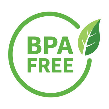 BPA Free Green Leaf Icon Symbol for Healthy Plastic Safe Food Packaging and Consumer Products