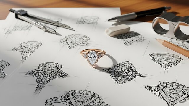 Jewelry Design Sketchbook with Tools.