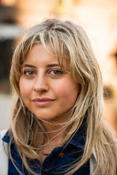 Blond Woman Close Up Portrait