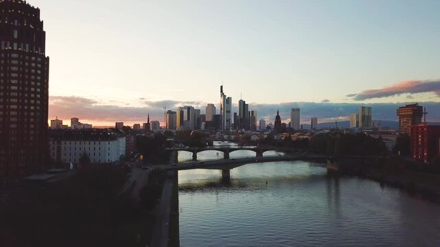  beautiful landscape - frankfurt am main at sunset 