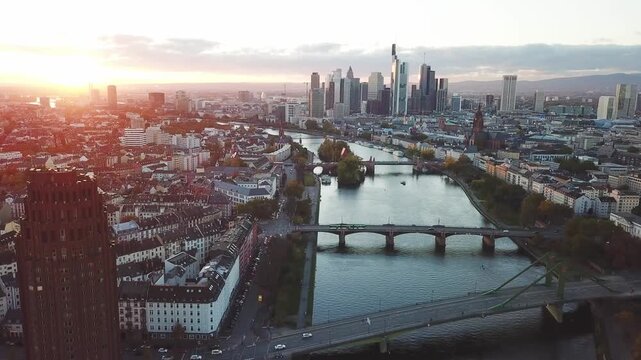  beautiful landscape - frankfurt am main at sunset 