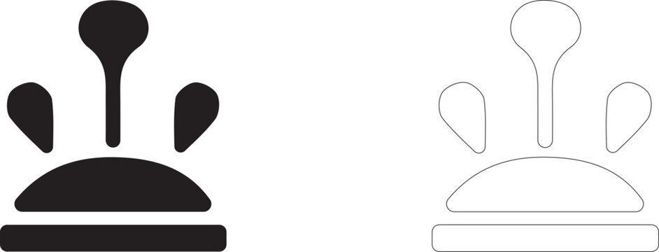 Three-position toggle switch vector icon, mode selector lever symbol, onboard switch and cockpit control panel.
