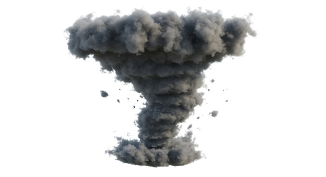 3d icon of tornado storm cloud isolated on transparent background