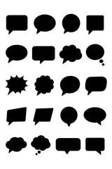 Fototapeta premium Speech and Thought Bubble Silhouettes Set