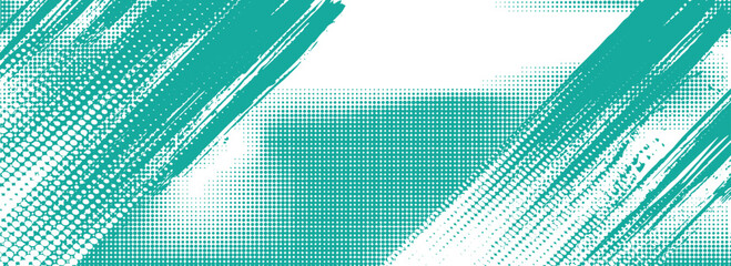 Abstract Turquoise Halftone Brush Stroke Background Vector © Sahrul