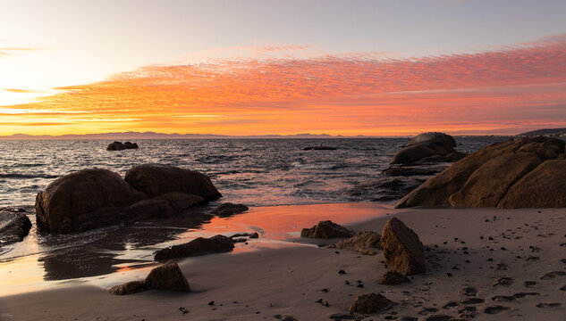 sunrise, rocky coastline, Shelley Point, Western Cape, South Africa