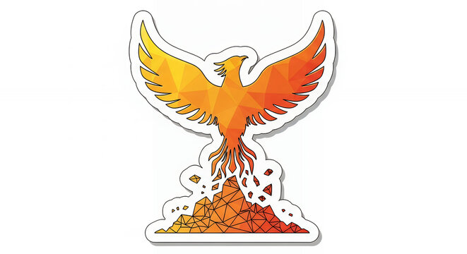 Majestic Phoenix Rising From Fiery Ashes Symbol of Rebirth.