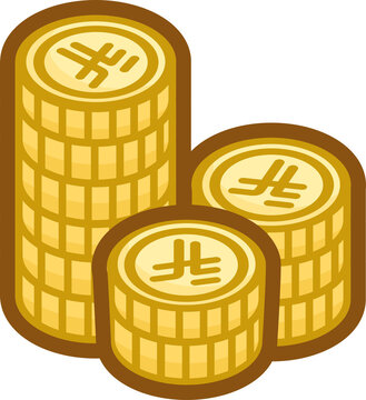 Stacks of gold Saudi Riyal SAR coins