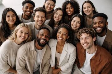 Obraz premium Diverse group smiling together.