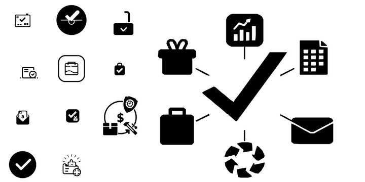 Procurement Supply Chain Purchasing Business Icon Minimal Black Flat Vector Modern UI Design