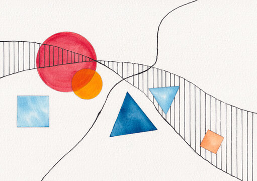 Creative Abstract Geometric Watercolor Design