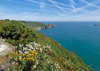 Randonnée sur le GR34 en Bretagne (FRANCE), de SAINT-BRIEUC jusqu'à TREGUIER.  Jour 3 : de Plouha à la Pointe du Minard. © Patricia