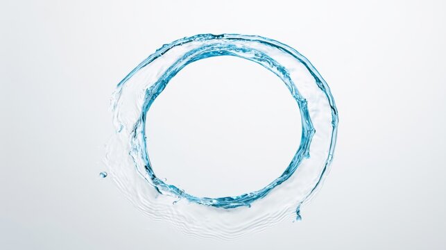 Circle of water splashing in a round shape captured in a clear setting showing movement and fluid dynamics
