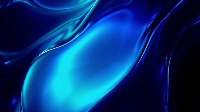 Flowing blue liquid silk waves creating smooth abstract motion in this elegant digital art video clip