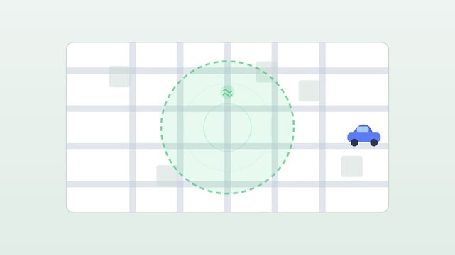 A video showcasing a blue car navigating through a grid based video game
