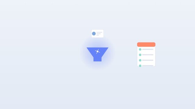 A video showcasing a modern data processing system with a funnel and chart