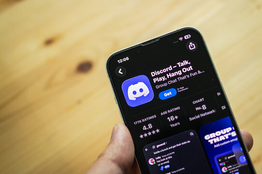 Chachoengsao, Thailand - June 7, 2026: Smartphone displaying the Discord social communication application