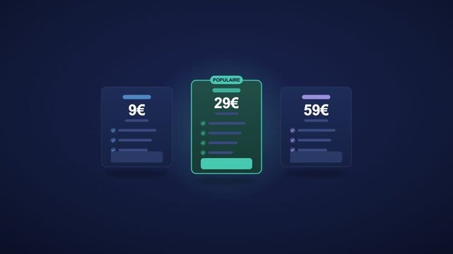 A video showcasing a mobile payment system with glowing neon screens