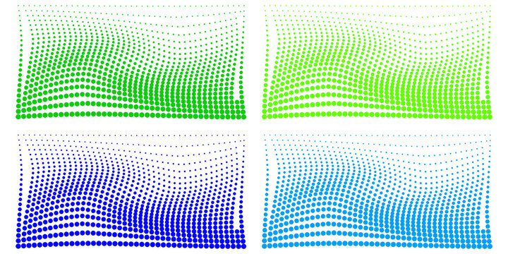 Four quadrant grid featuring bright green, lime, dark blue, and cyan rectangular color blocks isolated on a transparent background