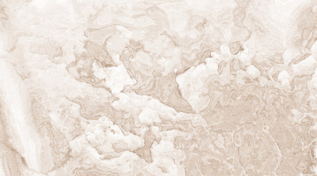 A close-up of a marble surface with swirling patterns in beige and white tones, creating a natural, abstract texture