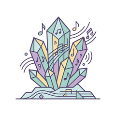Fototapeta premium A colorful illustration of musical crystals on a white background