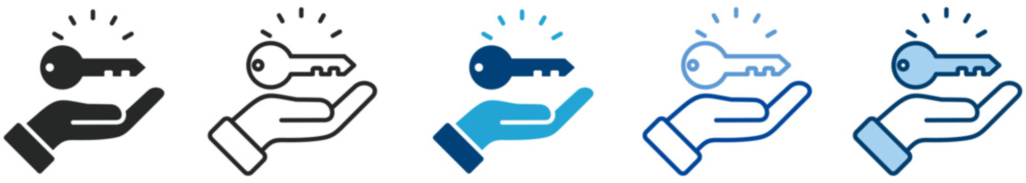 Key icon set multi style icon set collection vector illustration