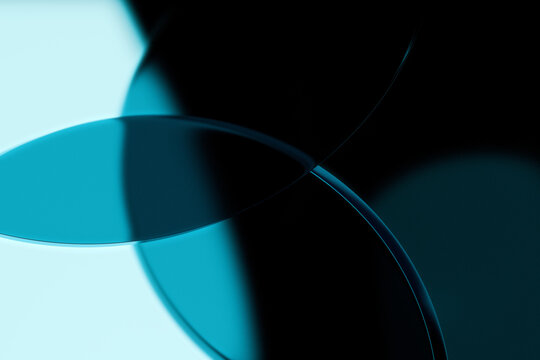Glass shapes design with gradient shades. Abstract background.