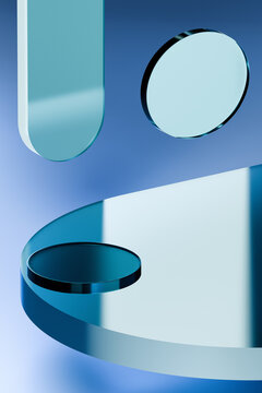 Abstract glass shapes design elements background