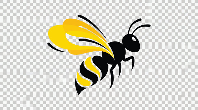 Adobe Black and yellow bee flyingIllustrator Artwork
