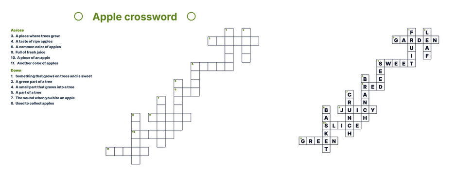 Apple festival crossword puzzle with answers key