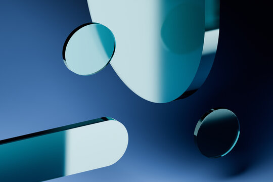Abstract glass shapes design elements background