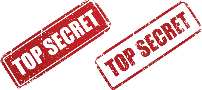 Top secret stamps on white background for confidential documents