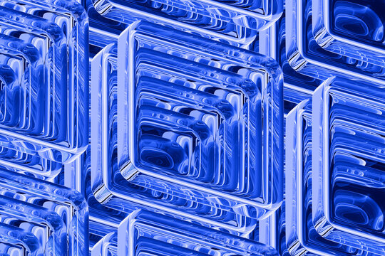 Glowing Blue Glass Tiles 3D Abstract Background