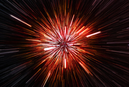 Abstract flight in space hyper jump  illustration 