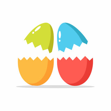Colorful Cracked Easter Eggs