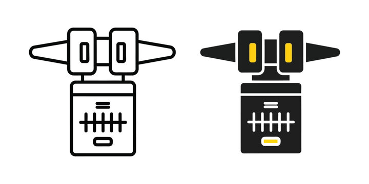 Vector A Compact Camera Flash Unit On White Background With Copy Space
