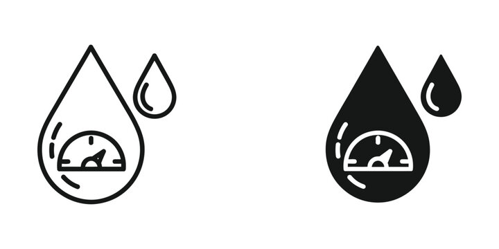Water drop with internal gauge indicating humidity level against white background vector illustration