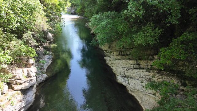 The marvelous hike "Gole del Calore" in the Cilento region of Campania, Italy.