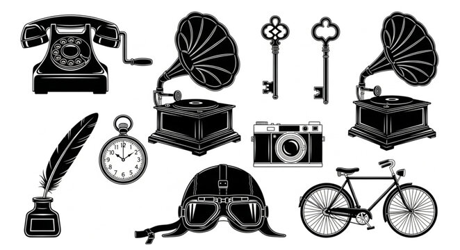 set of vintage objects