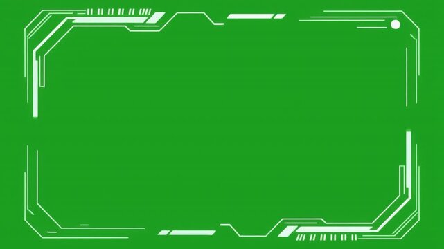 futuristic hud interface on green screen animation background for technology and sci-fi projects