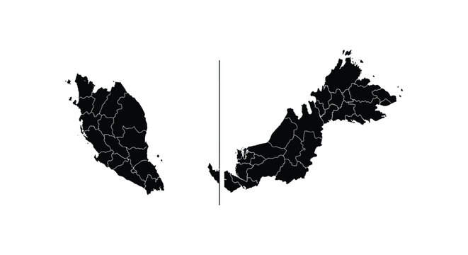 Black and white map of italy regions divided