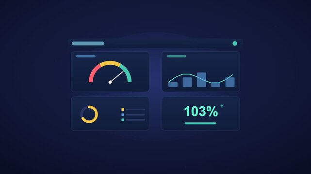 A futuristic video interface with glowing blue and colorful graphics on a dark background
