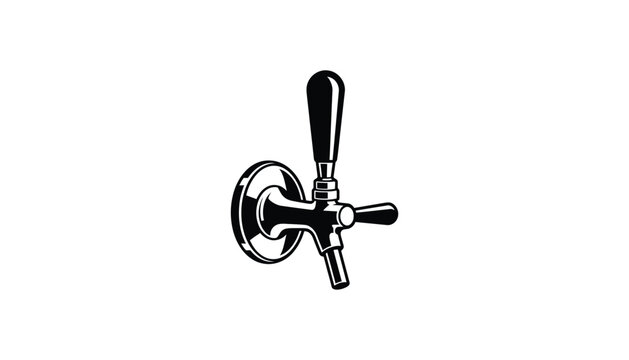 Black vintage bar tap handle illustration